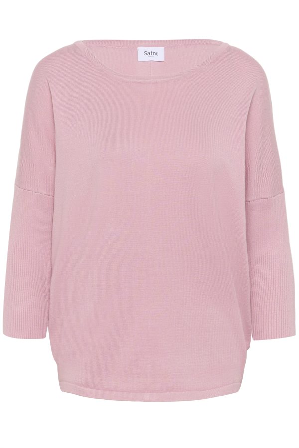 Mila R-neck pullover Rosa - Saint Tropez